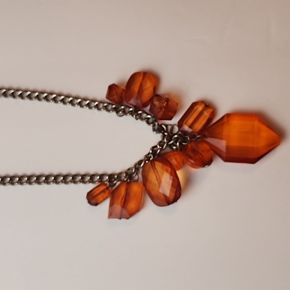 #13 Darker Orange Beaded Necklace